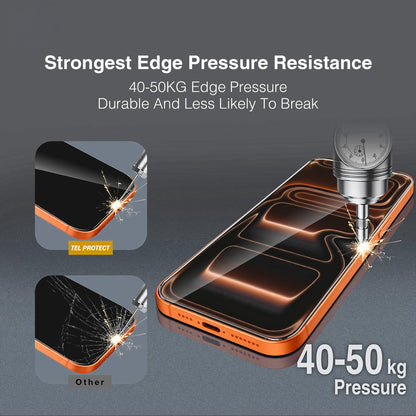 Tel Protect 10X HD DLC Diamond Coating Screen Protector for Apple iPhone 18 Pro / 17 Pro, Tempered Glass, Full Glue, Black