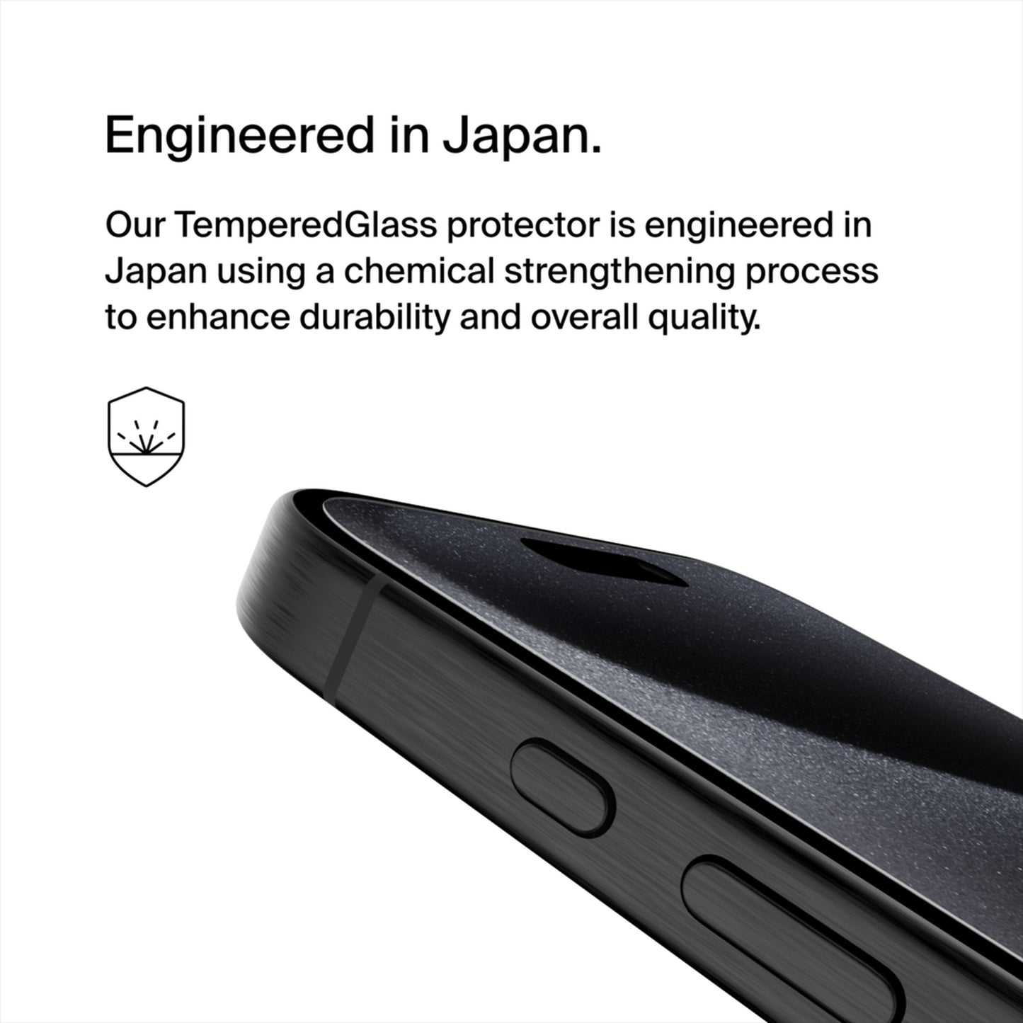 Pellicola protettiva per schermo Belkin ScreenForce TemperedGlass per Apple iPhone 15 Pro, Vetro temperato, Full Glue OVA137zz