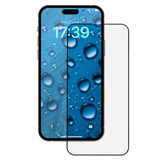Pellicola protettiva per schermo Anank 3X Rinforzata per Apple iPhone 14 Pro, Vetro Temperato, Colla Completa, 2.5D, Nera