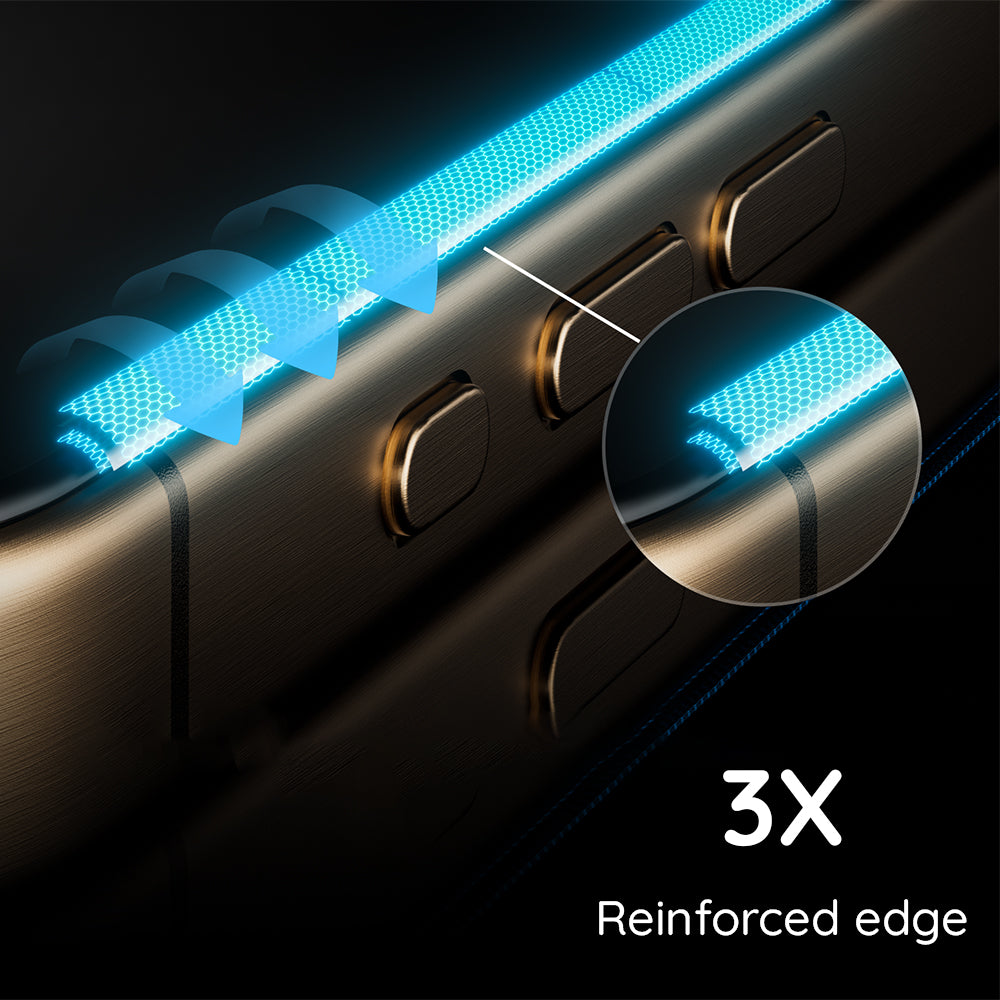 Anank 3X Reinforced Screen Protector Film for Apple iPhone 14 Pro, Tempered Glass, Full Glue, 2.5D, Black