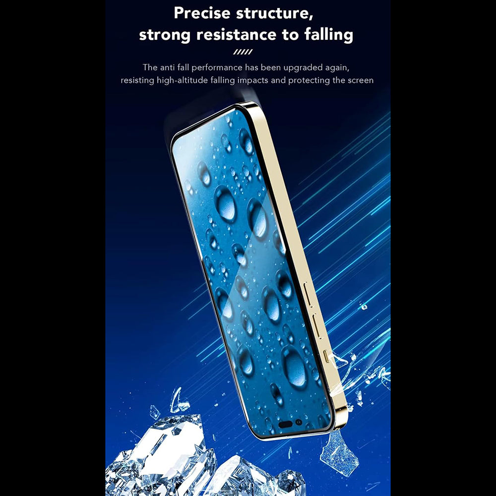 Pellicola protettiva per schermo Anank 3X Rinforzata per Apple iPhone 15 Pro Max, Vetro Temperato, Colla Completa, 2.5D, Nera