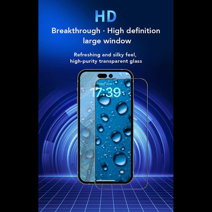 Pellicola protettiva per schermo Anank 3X Rinforzata per Apple iPhone 15 Pro, Vetro Temperato, Colla Completa, 2.5D, Nera