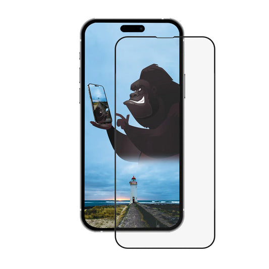 Pellicola protettiva per schermo Anank 5X Reinforced CG per Apple iPhone 15 Pro, Vetro temperato, Colla completa, 2.5D, Nero