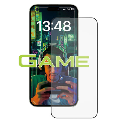 Anank Anti-Fingerprint Screen Protector for Apple iPhone 15 Pro Max, Tempered Glass, Full Glue, 2.5D, Black