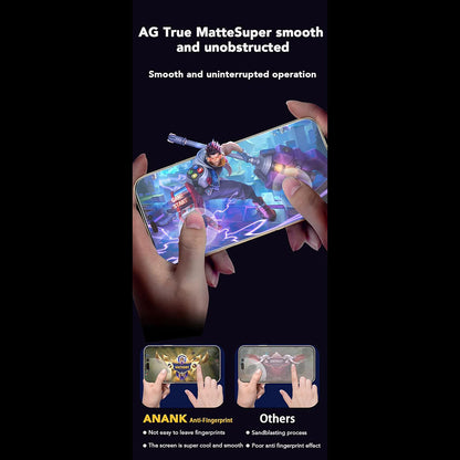 Anank Anti-Fingerprint Screen Protector Film for Apple iPhone 15 Pro, Tempered Glass, Full Glue, 2.5D, Black