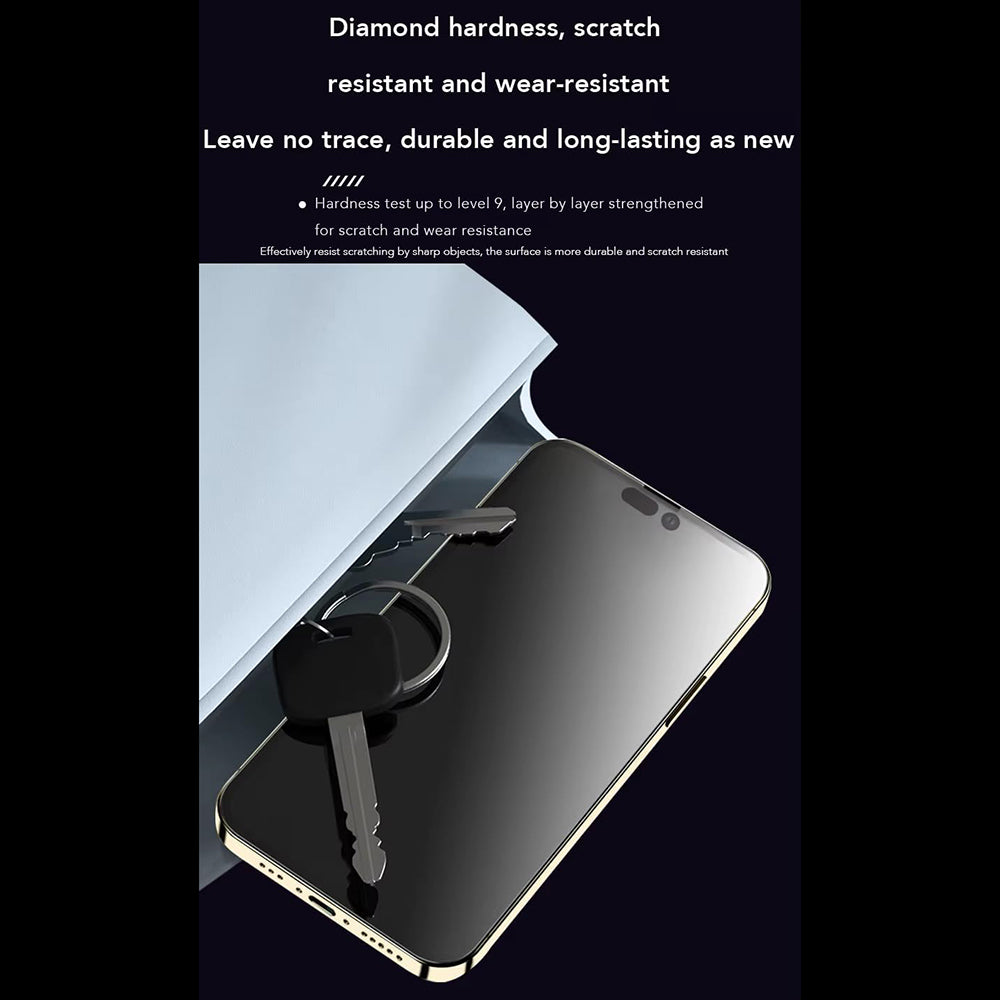 Anank Anti-Fingerprint Screen Protector Film for Apple iPhone 15 Pro, Tempered Glass, Full Glue, 2.5D, Black