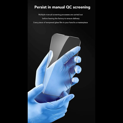 Anank Anti-Fingerprint Screen Protector Film for Apple iPhone 15 Pro, Tempered Glass, Full Glue, 2.5D, Black