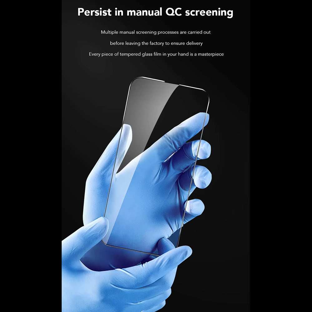 Pellicola protettiva per schermo Anti Blue Light Anank 3X Rinforzata per Apple iPhone 16 Pro Max, Vetro Temperato, Full Glue, 2.5D, Nero