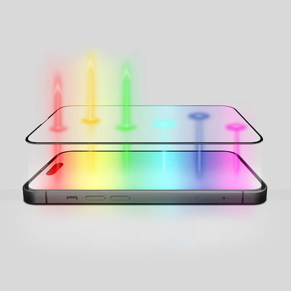 Pellicola Protettiva Schermo Anti Blue Light Anank 5X Rinforzata per Apple iPhone 17 Pro Max, Vetro Temperato, Full Glue, 2.5D, Nera