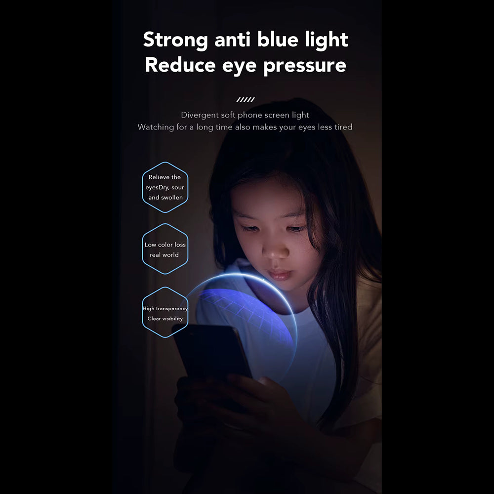 Anank Anti Blue Light Screen Protector for Apple iPhone 14 Pro Max, Tempered Glass, Full Glue, 2.5D, Black