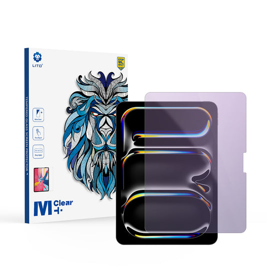 Pellicola protettiva per schermo Anti Blue Light Lito Classic per Apple iPad Pro 11 (2024), Vetro temperato, Full Glue, 2.5D