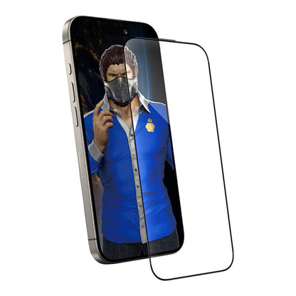 Pellicola protettiva per schermo Blueo Anti-Dust HD per Apple iPhone 16 Pro, Vetro temperato, Full Glue, Nero