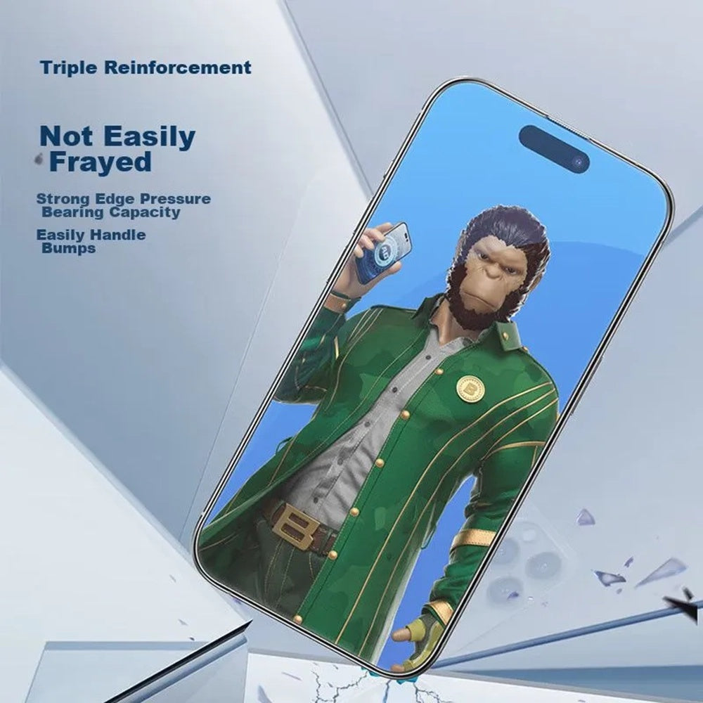 Pellicola protettiva per schermo Blueo Anti-Glare per Apple iPhone 15 Pro Max, Vetro temperato, Full Glue, Nero