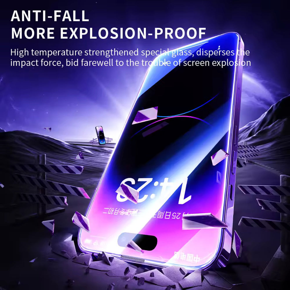 Pellicola protettiva per schermo Blueo Anti-Static HD per Apple iPhone 16 Plus / 15 Plus, Vetro temperato, Full Glue, Nero