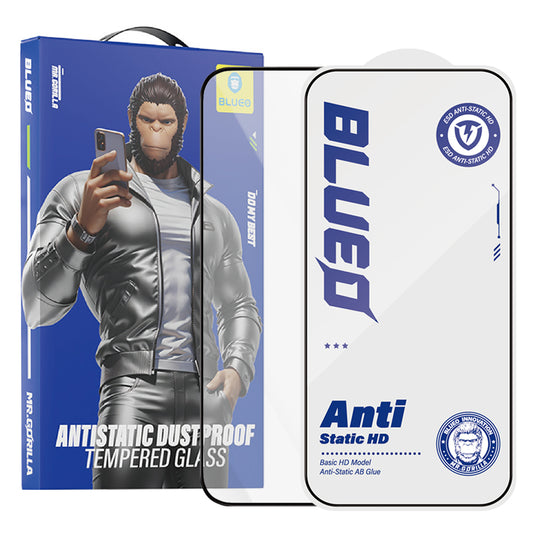 Pellicola protettiva per schermo Blueo Anti-Static HD per Apple iPhone 18 Pro Max / 17 Pro Max / 16 Pro Max, Vetro temperato, Full Glue, Nero