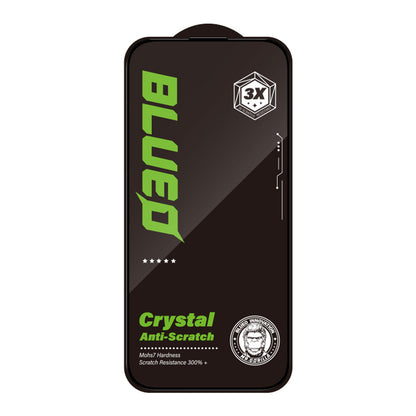 Pellicola protettiva per schermo Blueo Crystal Anti-Graffio per Apple iPhone 16 Pro, Vetro Temperato, Full Glue, Nero