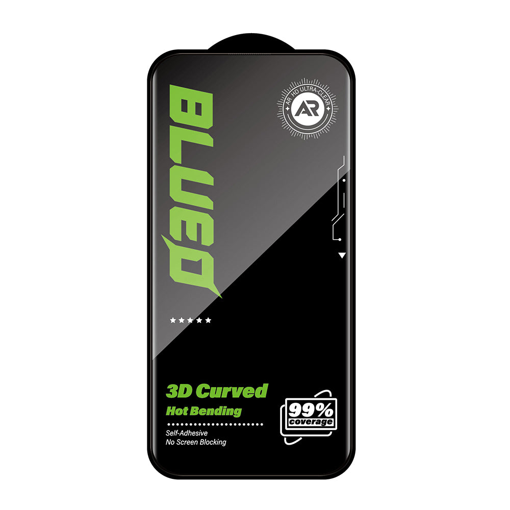 Pellicola protettiva per schermo Blueo Curved Edge AR Applicator per Apple iPhone 18 Pro / 17 Pro / 17 / 16 Pro, vetro temperato, Full Glue, 3D, nera
