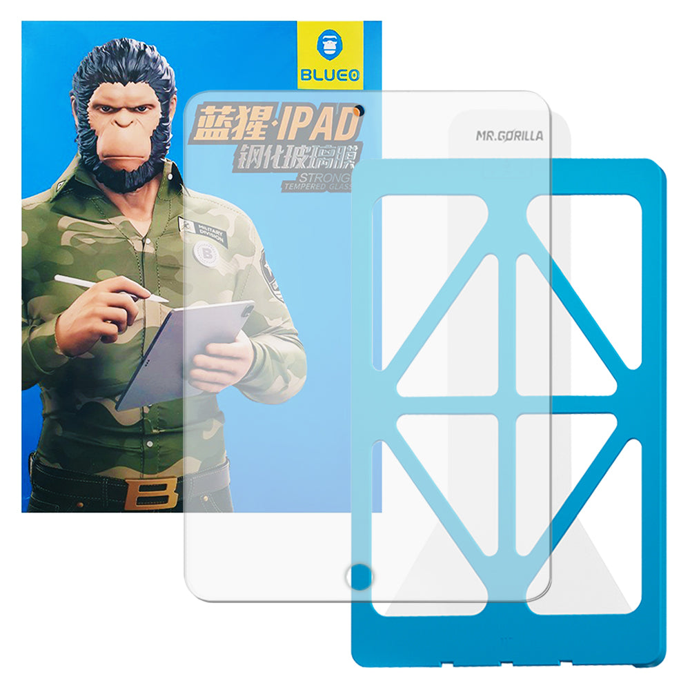Pellicola protettiva per schermo Blueo HD Applicator Pro per Apple iPad 10.2 (2021) / 10.2 (2020) / 10.2 (2019), Vetro temperato, Full Glue