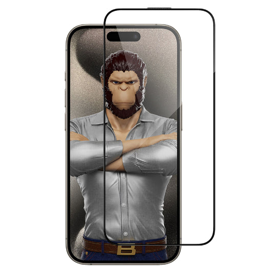 Pellicola protettiva per schermo Blueo HD per Apple iPhone 16 Pro Max, Vetro temperato, Full Glue, 3D, Nero
