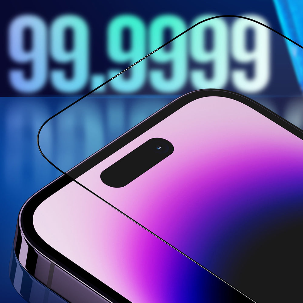 Blueo Sapphire Applicator Pro Screen Protector for Apple iPhone 16 Pro, Tempered Glass, Full Glue, Black