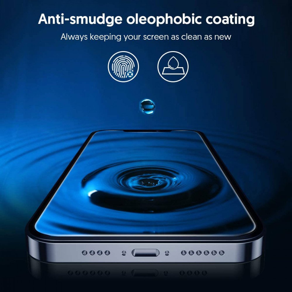 Blueo Silk HD Screen Protector Film for Apple iPhone 15 Pro Max, Tempered Glass, Full Glue, Set of 5 pieces, 2.5D, Black