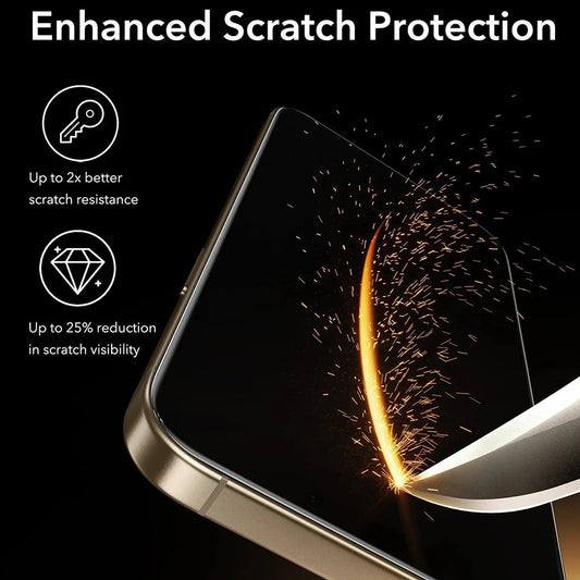 Pellicola Protettiva Schermo ESR Corning UltraFit per Apple iPhone 17 / 16 Pro, Vetro Temperato, Full Glue, Set 3 pezzi