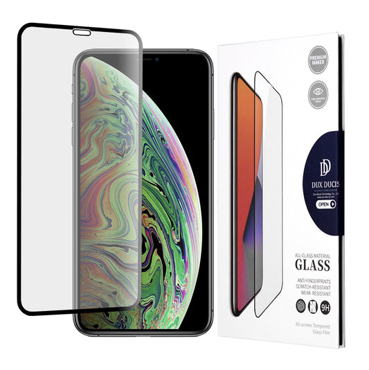 Pellicola protettiva per schermo DUX DUCIS per Apple iPhone 11 Pro / XS / X, Vetro temperato, Edge Glue, Nero