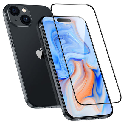 ESR Armorite Screen Protector for Apple iPhone 15 Plus, Tempered Glass, Full Glue, Black