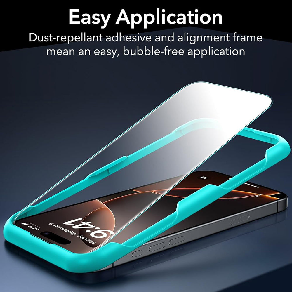 Pellicola protettiva ESR per Apple iPhone 17 Pro Max, Vetro Temperato, Full Glue, Set 3 pezzi