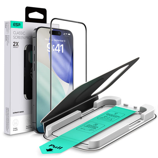 Pellicola protettiva ESR UltraFit per Apple iPhone 17 Air, Vetro Temperato, Full Glue, Nera