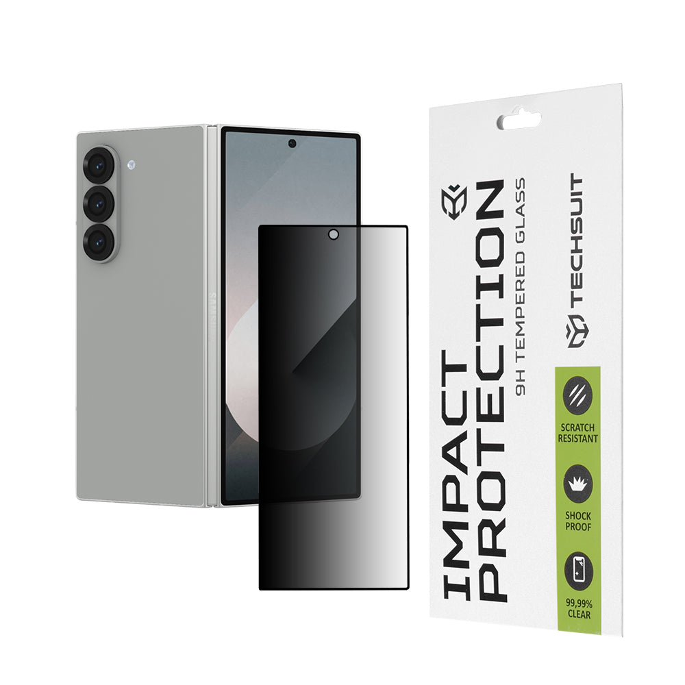 Pellicola protettiva per schermo esterno Privacy Techsuit per Samsung Galaxy Z Fold6 F956, vetro temperato, adesivo completo, 111D