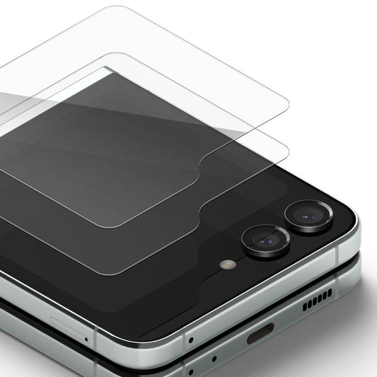 Pellicola protettiva Schermo Esterno Ringke per Samsung Galaxy Z Flip5 F731, Vetro Temperato, Full Glue, Set 2 pezzi