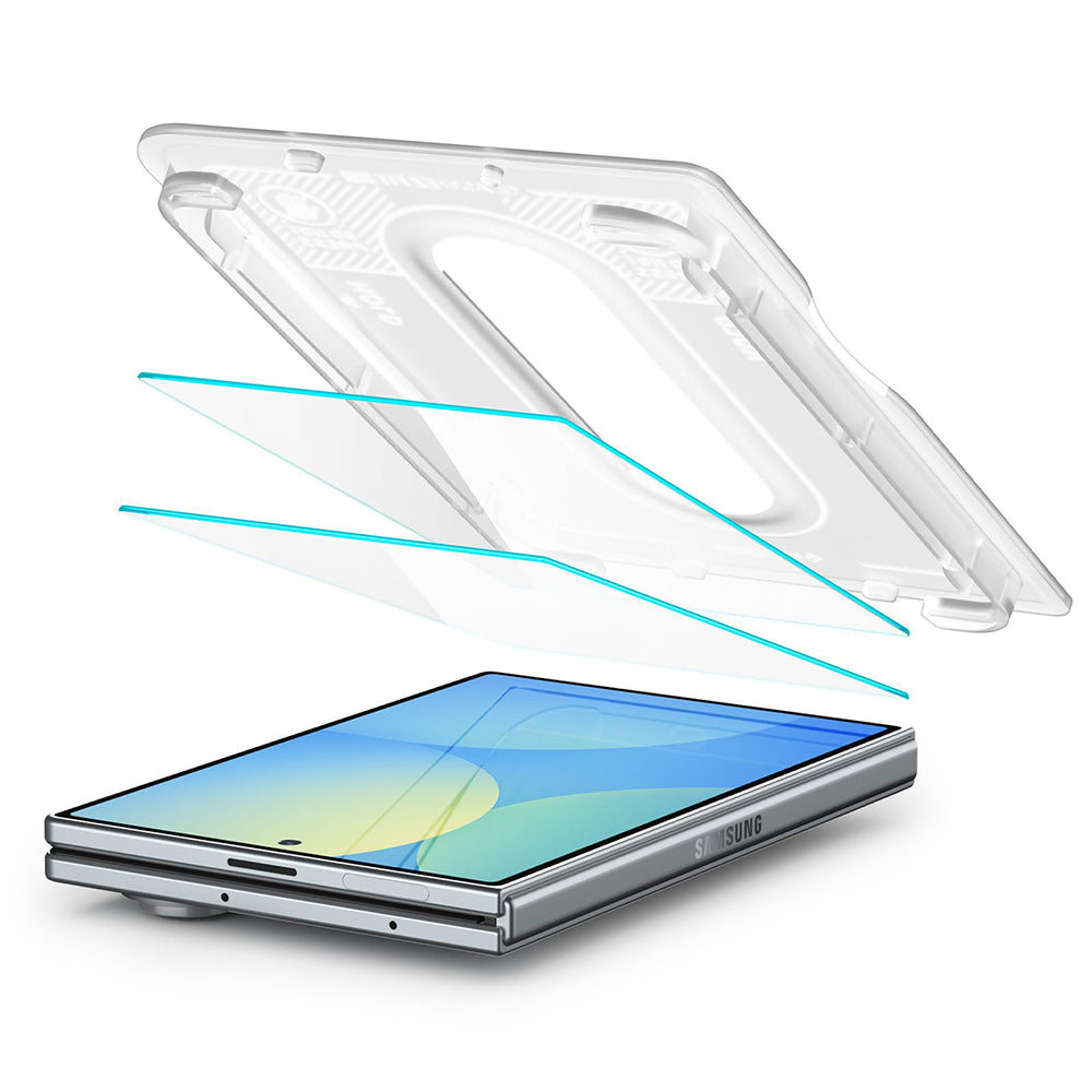 Pellicola protettiva per schermo esterno Spigen GlastR EZ FIT Pro HD per Samsung Galaxy Z Fold8 F971, Vetro temperato, Colla completa, Set 2 pezzi AGL11943