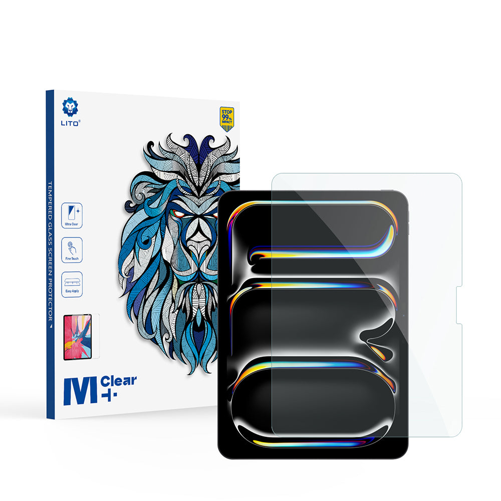 Pellicola protettiva per schermo Lito Classic per Apple iPad Pro 11 (2024), Vetro temperato, Full Glue, 2.5D