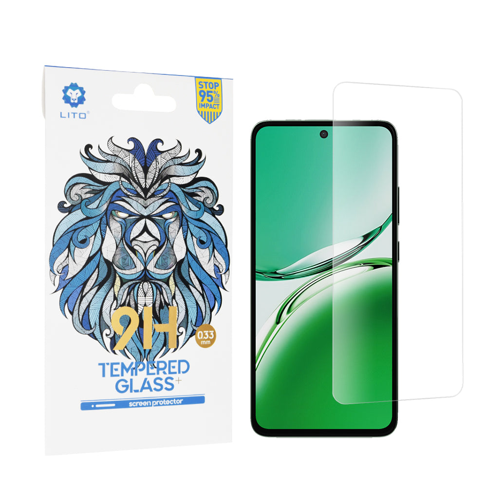 Pellicola protettiva per schermo Lito Classic per Oppo Reno12 F 4G, Vetro temperato, Full Glue, 2.5D