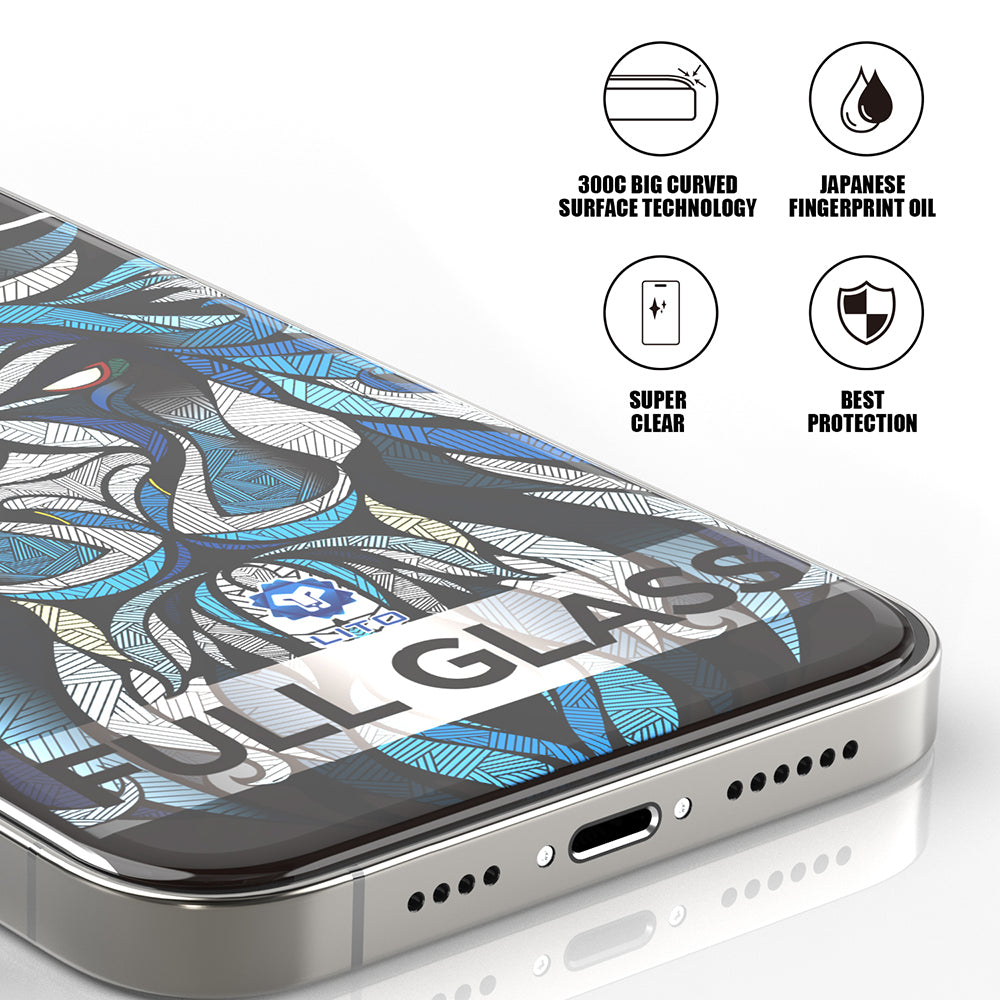 Lito D+ Max 300C Screen Protector for Apple iPhone 15 Pro Max, Tempered Glass, Full Glue
