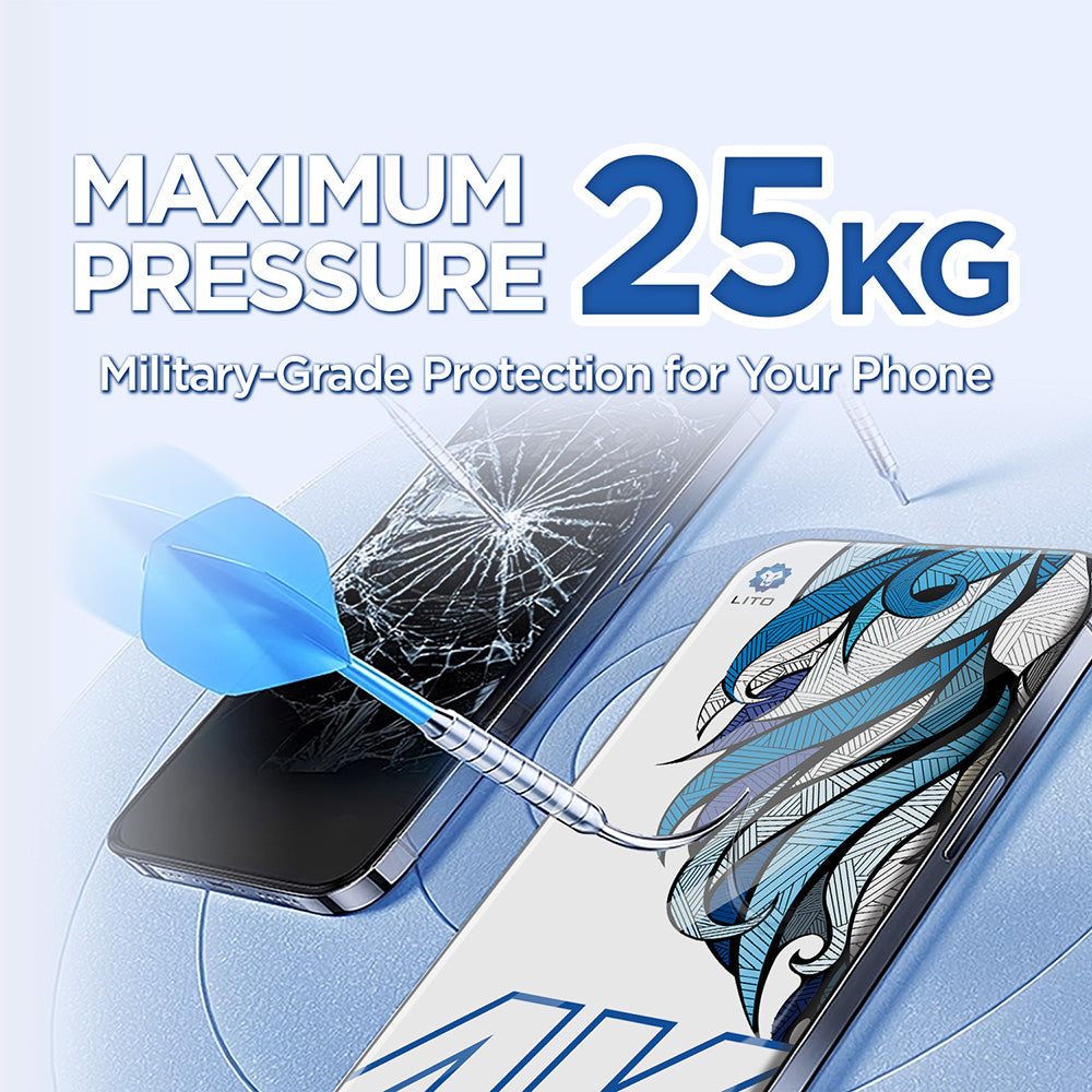 Pellicola Protettiva Schermo Lito D+ Max 4K per Apple iPhone 17 Pro Max, Vetro Temperato, Full Glue, Nera