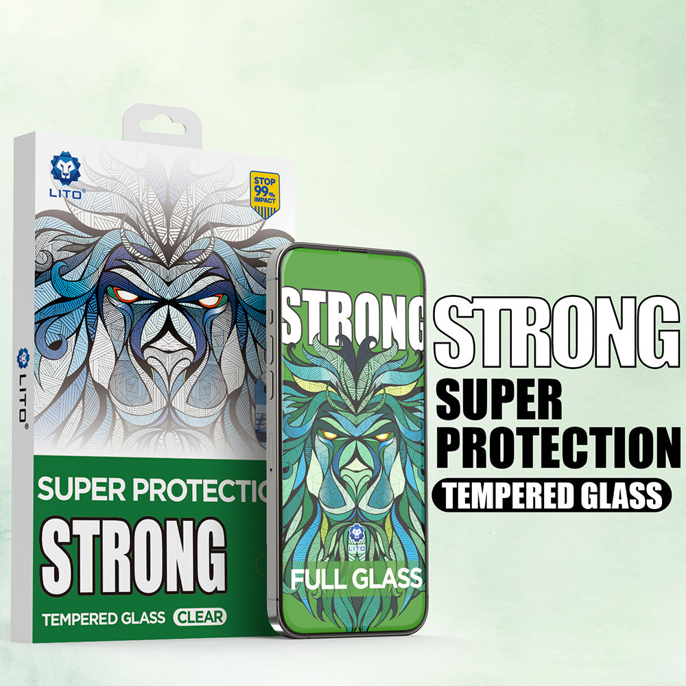 Pellicola Protettiva Schermo Lito D+ Max Strong per Apple iPhone 17 / 16 Pro, Vetro Temperato, Full Glue, Nera