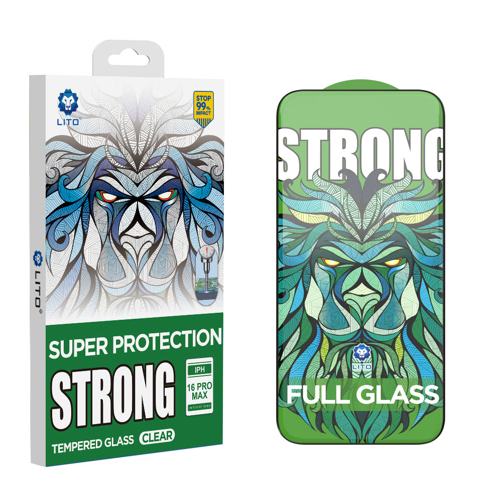 Pellicola Protettiva Schermo Lito D+ Max Strong per Apple iPhone 17 / 16 Pro, Vetro Temperato, Full Glue, Nera