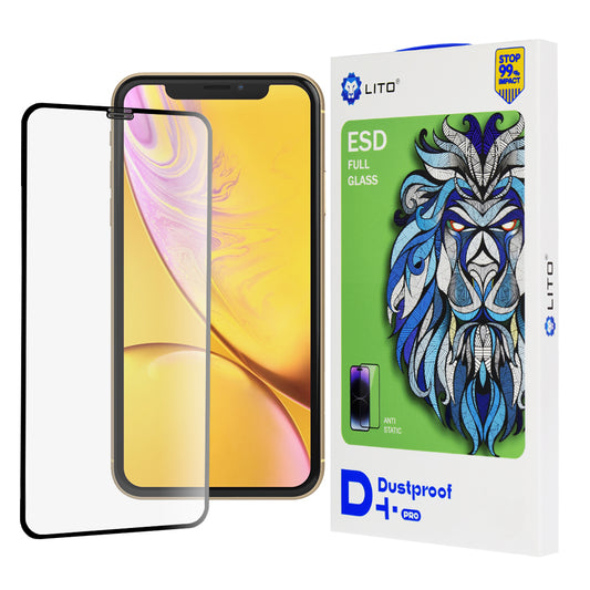 Pellicola protettiva per schermo Lito D+ Pro Dustproof per Apple iPhone 11 / XR, Vetro temperato, Colla completa, Nera