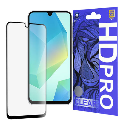 Pellicola protettiva per schermo Lito HD Pro Clear per Samsung Galaxy A16 5G A166 / A16 4G A165, Vetro temperato, Full Glue, Nero