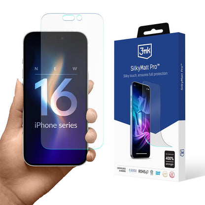 Pellicola protettiva per schermo opaca 3MK Silky Pro per Apple iPhone 16, plastica