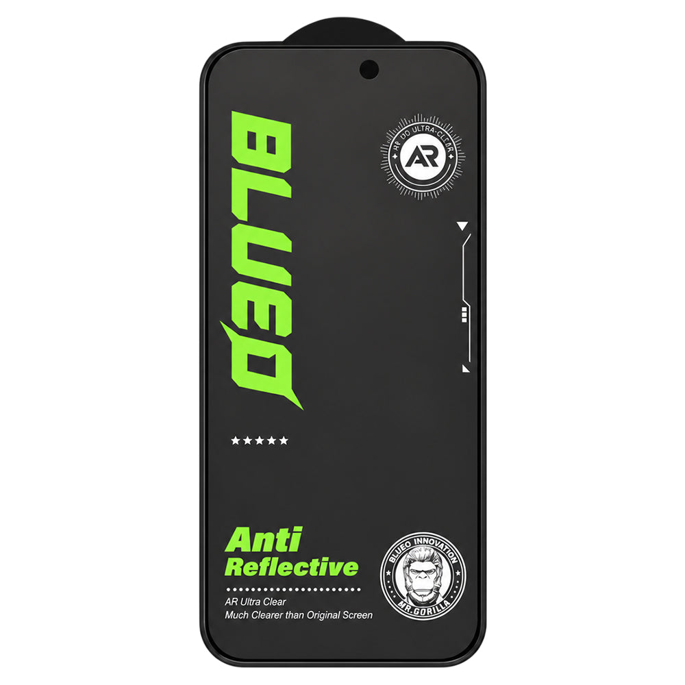 Pellicola protettiva per schermo Matte Blueo Anti Reflective HD per Apple iPhone 18 Pro, vetro temperato, Full Glue, nera