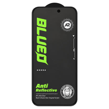 Pellicola protettiva per schermo Matte Blueo Anti Reflective HD per Apple iPhone 18 Pro, vetro temperato, Full Glue, nera