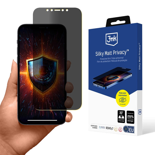 Pellicola protettiva per schermo Matte Privacy 3MK Silky per Apple iPhone 12 / 12 Pro, Plastica