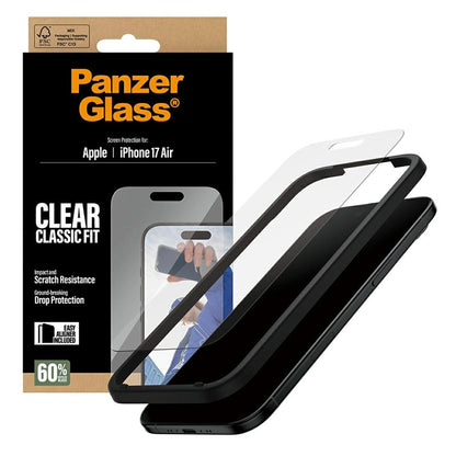 Pellicola protettiva Schermo PanzerGlass Classic Fit EasyAligner per Apple iPhone 17 Air, Vetro Temperato, Full Glue