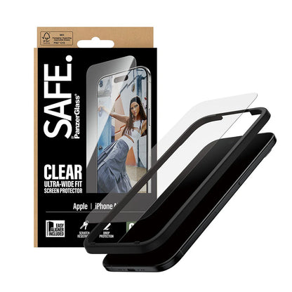 Pellicola protettiva PanzerGlass Safe. Ultra-Wide Fit EasyAligner per Apple iPhone 17 Air, Vetro Temperato, Full Glue.