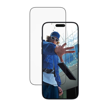 Pellicola Protettiva Schermo PanzerGlass Ultra-Wide Fit EasyAligner per Apple iPhone 17 Pro Max, Vetro Temperato, Full Glue, Nera
