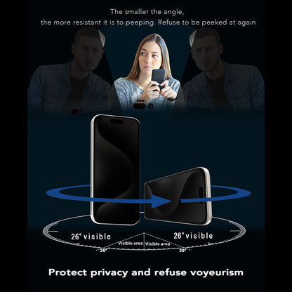 Anank 1X Reinforced 360 Privacy Screen Protector for Apple iPhone 14 Pro, Tempered Glass, Full Glue, 2.5D