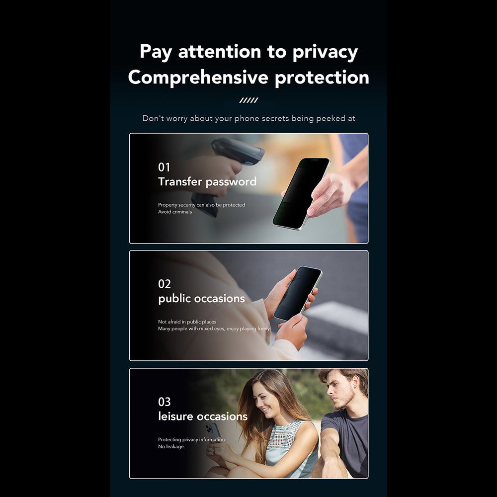 Anank 1X Reinforced 360 Privacy Screen Protector for Apple iPhone 16 Pro, Tempered Glass, Full Glue, 2.5D